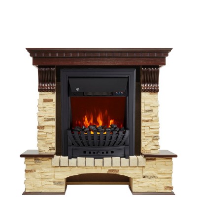 Каминокомплект Royal Flame Pierre Luxe - Темный дуб / Сланец с очагом Aspen Black