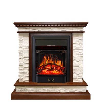 Каминокомплект Royal Flame Calgary - Дуб / Сланец белый с очагом Majestic FX Black