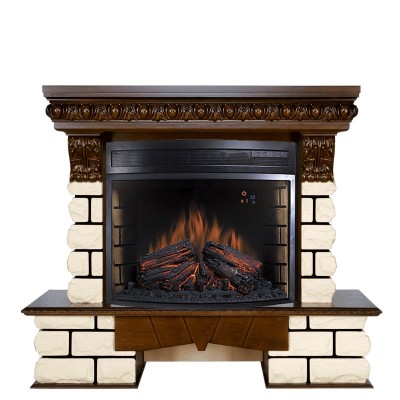 Каминокомплект Royal Flame Pierre Luxe LORD - Темный дуб / Белый с очагом Dioramic 28 LED FX