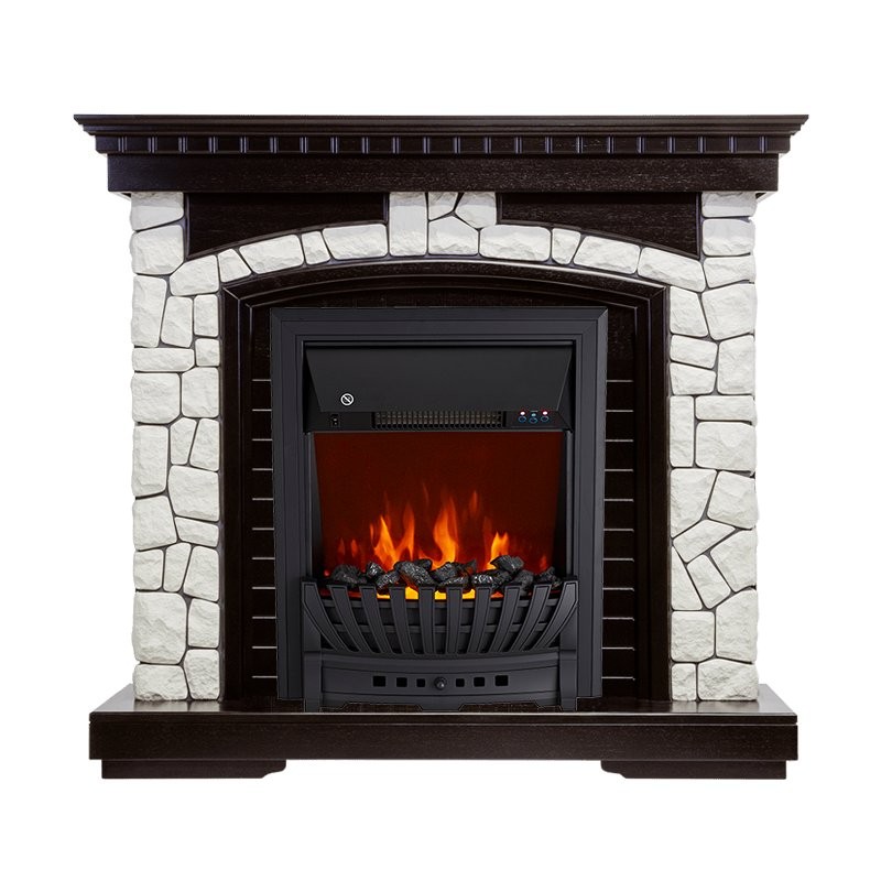 Каминокомплект Royal Flame Glasgow - Венге / Белый с очагом Aspen Black