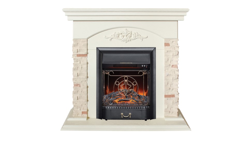 Камин Neapolis WT с очагом Majestic Lux Black
