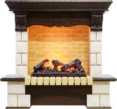 Каминокомплект Dimplex Pierre Luxe угловой - Темный дуб / Шампань с очагом Cassette 600 NH