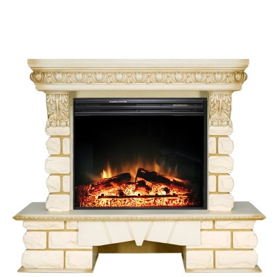 Каминокомплект Royal Flame Pierre Luxe LORD - Слоновая кость / Белый с очагом Jupiter FX New