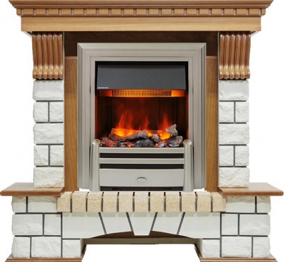 Каминокомплект Dimplex Pierre Luxe - Дуб / Белый с очагом Chesford