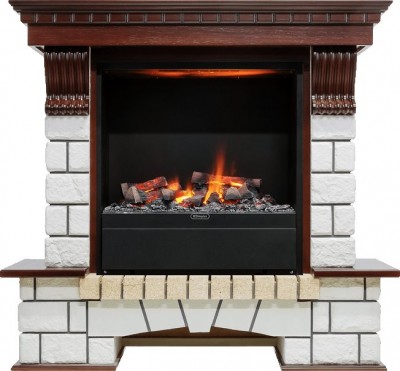 Каминокомплект Dimplex Pierre Luxe - Темный дуб / Белый с очагом Albany