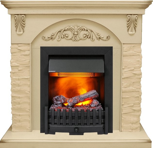 Каминокомплект Dimplex Bern Сланец крупный бежевый / Алебастр с очагом Danville Black FB2