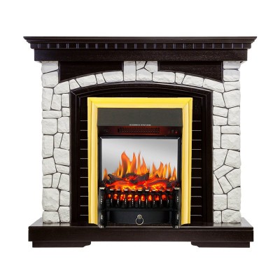 Каминокомплект Royal Flame Glasgow - Венге / Белый с очагом Fobos FX M Brass