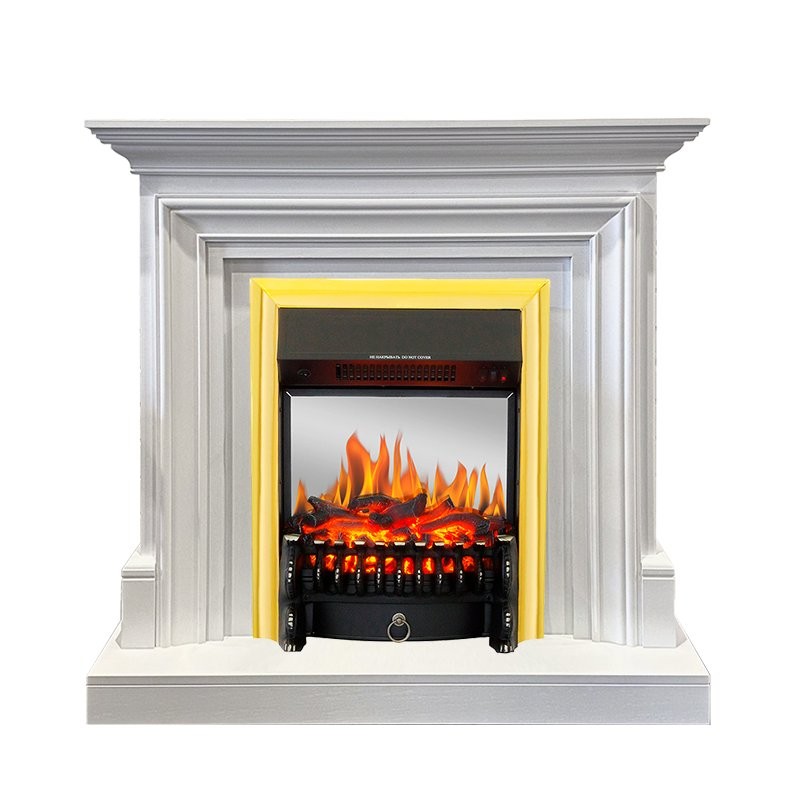 Каминокомплект Royal Flame Bradford - Белый с очагом Fobos FX M Brass