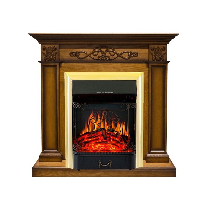 Каминокомплект Royal Flame Verona - Дуб антик с очагом Majestic FX Brass