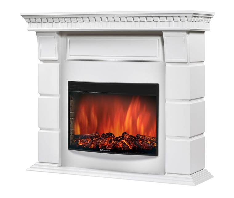 Каминокомплект Electrolux Elegante 25 белый с очагом EFP/P-2720RLS