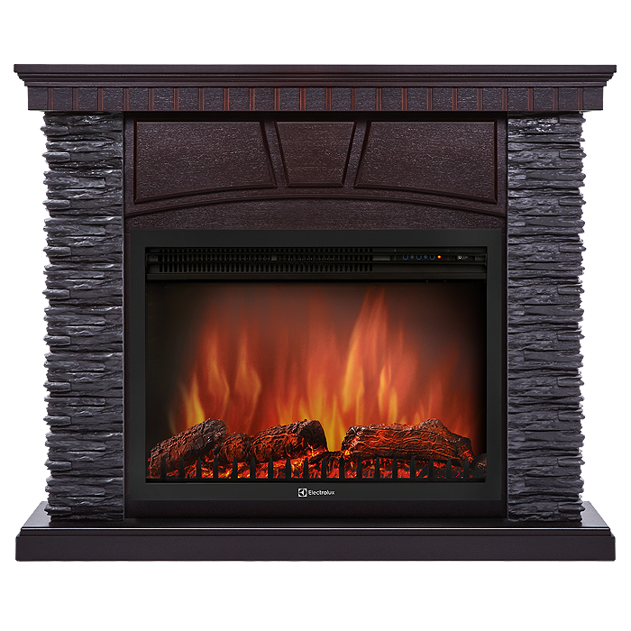 Портал Firelight Porto 30 U сланец чёрный, шпон венге