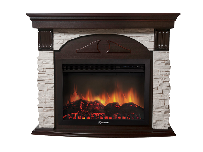 Портал угловой Electrolux Torre 25 U камень белый, шпон темный дуб