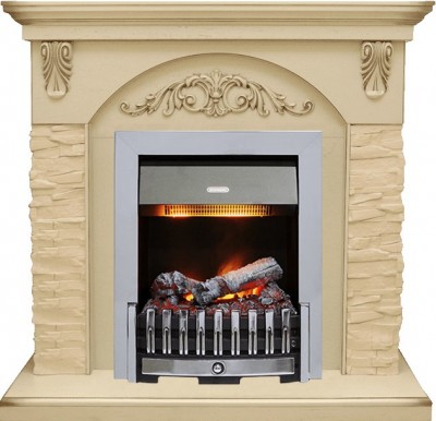 Каминокомплект Dimplex Bern Сланец крупный бежевый / Алебастр с очагом Danville Chrome FB2