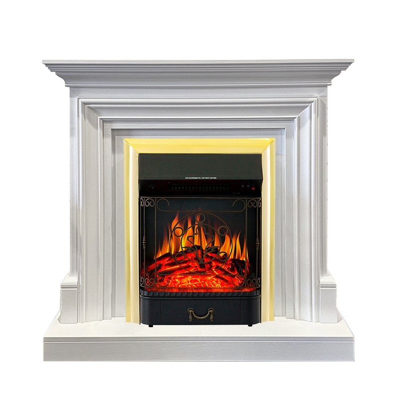 Каминокомплект Royal Flame Bradford - Белый с очагом Majestic FX Brass