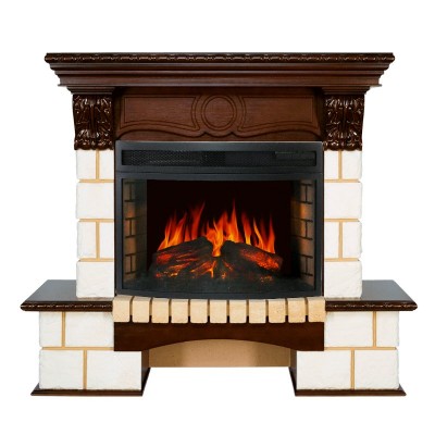 Каминокомплект Royal Flame Pierre Luxe - Шампань / Темный дуб с очагом Dioramic 25 LED FX