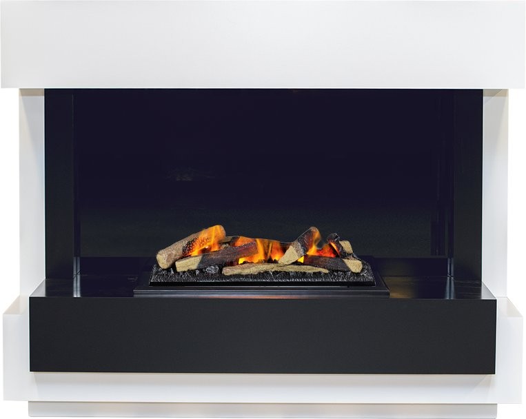 Каминокомплект Dimplex Cube - Белый с черным с очагом Cassette 600 LNH-INT (с дровами)