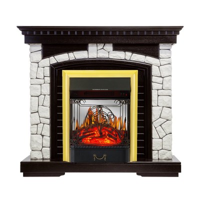 Каминокомплект Royal Flame Glasgow - Венге / Белый с очагом Majestic FX M Brass