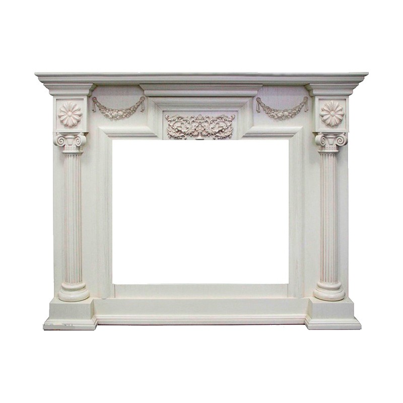 Портал электрокамина Royal Flame London - Слоновая кость с патиной (Ширина 1300 мм)