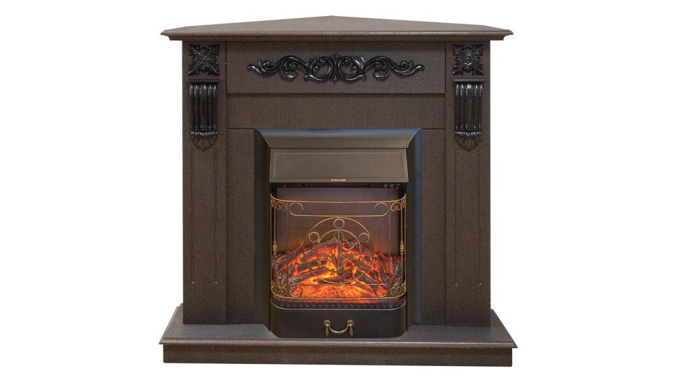 Камин Dominica Corner DN с очагом Majestic Lux BL S