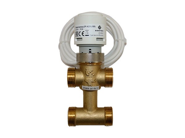 Dantex Трехходовой клапан с байпасом и приводом DF-3WVAI 3/4Kvs (2.5)