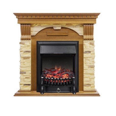 Каминокомплект Royal Flame Dublin -  Дуб / Сланец с очагом Fobos FX Black