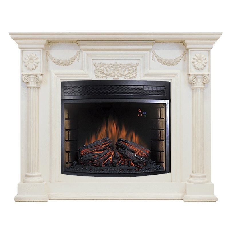 Каминокомплект Royal Flame London - Слоновая кость с патиной с очагом Dioramic 28 LED FX