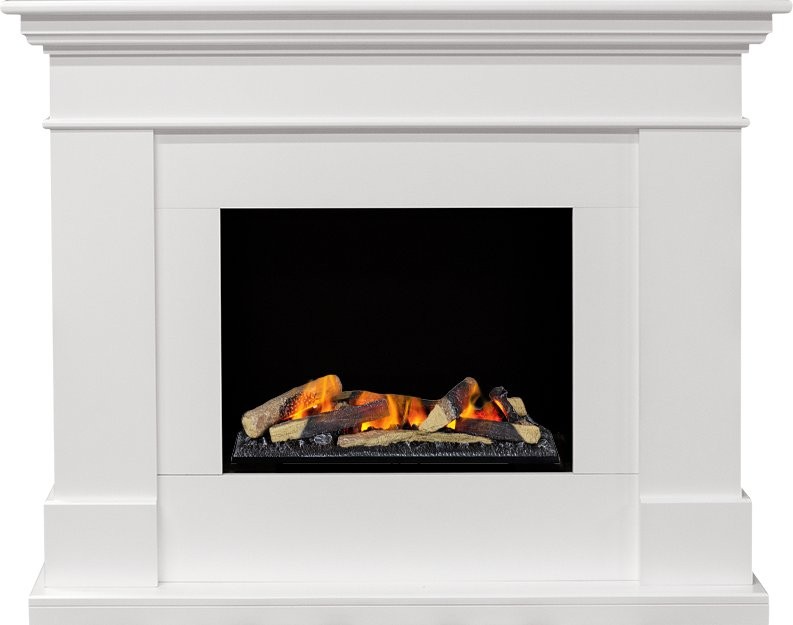 Каминокомплект Dimplex California - Белый (Глубина 380) с очагом Cassette 600 LNH-INT (с дровами)