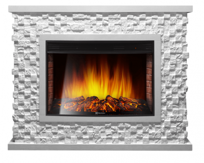 Electrolux Quadro 25 камень песчаник античный белый, белая эмаль с панорамным очагом EFP/P-2720RLS