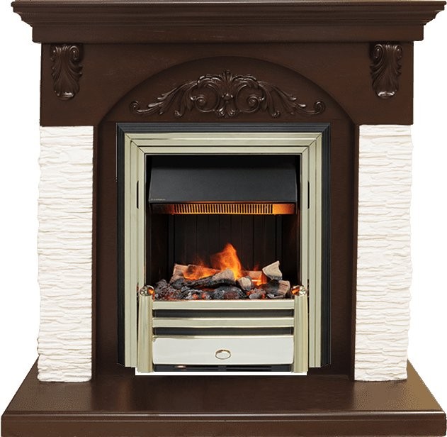 Каминокомплект Dimplex Bern Сланец мелкий белый / Темный дуб с очагом Cavendish