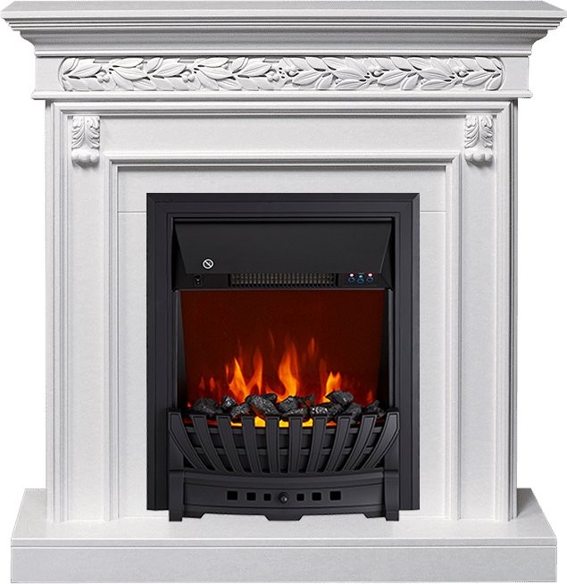 Каминокомплект Royal Flame Valletta - Белый (Ширина 1040 мм) с очагом Aspen Black