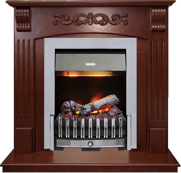 Каминокомплект Dimplex Sorrento угловой - Орех с очагом Danville Chrome FB2