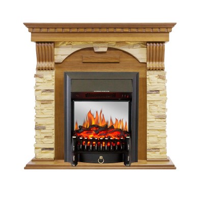 Каминокомплект Royal Flame Dublin -  Дуб / Сланец с очагом Fobos FX M Black
