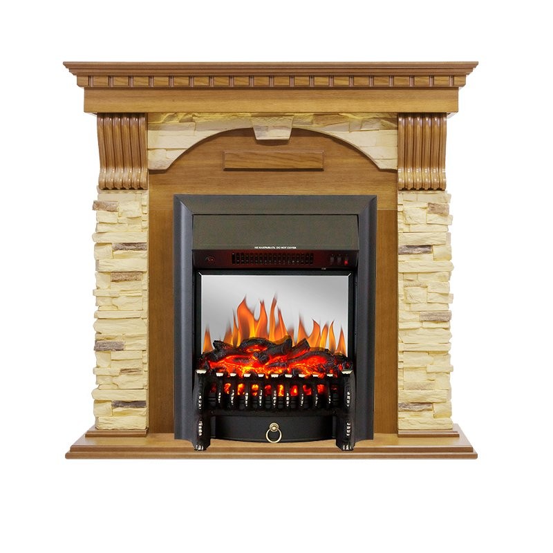 Каминокомплект Royal Flame Dublin -  Дуб / Сланец с очагом Fobos FX M Black