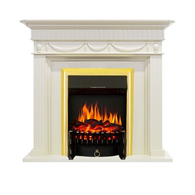 Каминокомплект Royal Flame Corfu - Слоновая кость с очагом Fobos FX Brass
