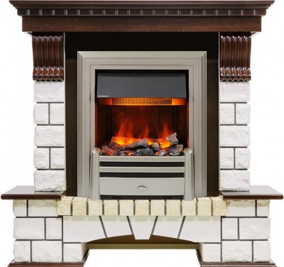 Каминокомплект Dimplex Pierre Luxe - Темный дуб / Белый с очагом Chesford