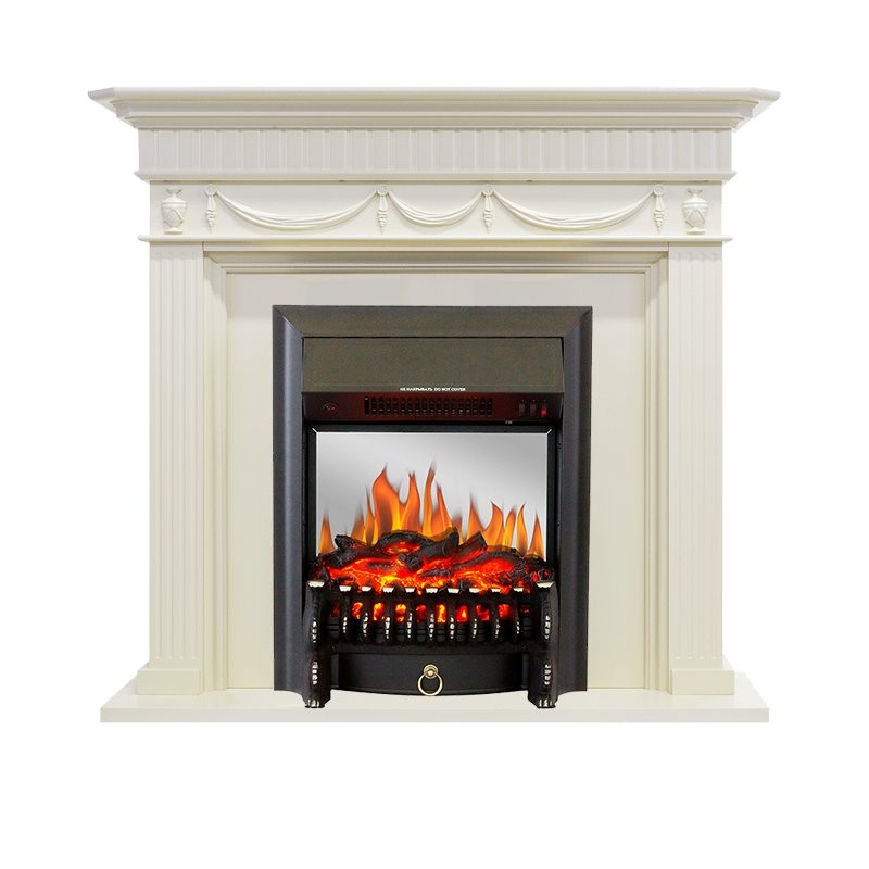 Каминокомплект Royal Flame Corfu - Слоновая кость с очагом Fobos FX M Black