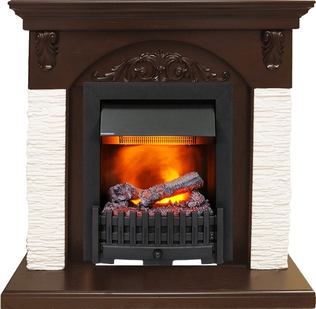 Каминокомплект Dimplex Bern Сланец мелкий белый / Темный дуб с очагом Danville Black FB2