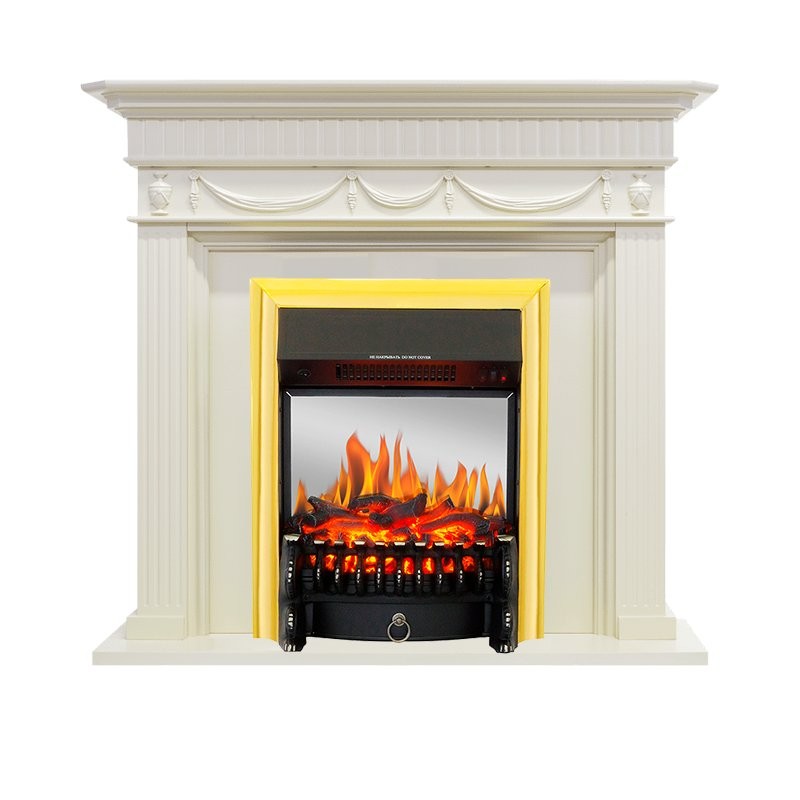 Каминокомплект Royal Flame Corfu - Слоновая кость с очагом Fobos FX M Brass