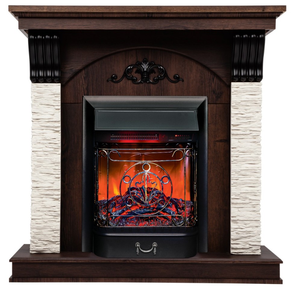 Камин Corfino NT с очагом Majestic Lux BL S