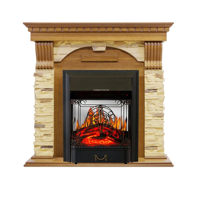 Каминокомплект Royal Flame Dublin -  Дуб / Сланец с очагом Majestic FX M Black
