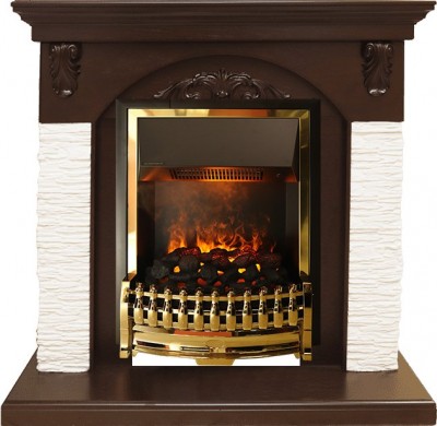 Каминокомплект Dimplex Bern Сланец мелкий белый / Темный дуб с очагом Atherton