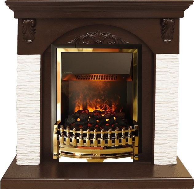 Каминокомплект Dimplex Bern Сланец мелкий белый / Темный дуб с очагом Atherton