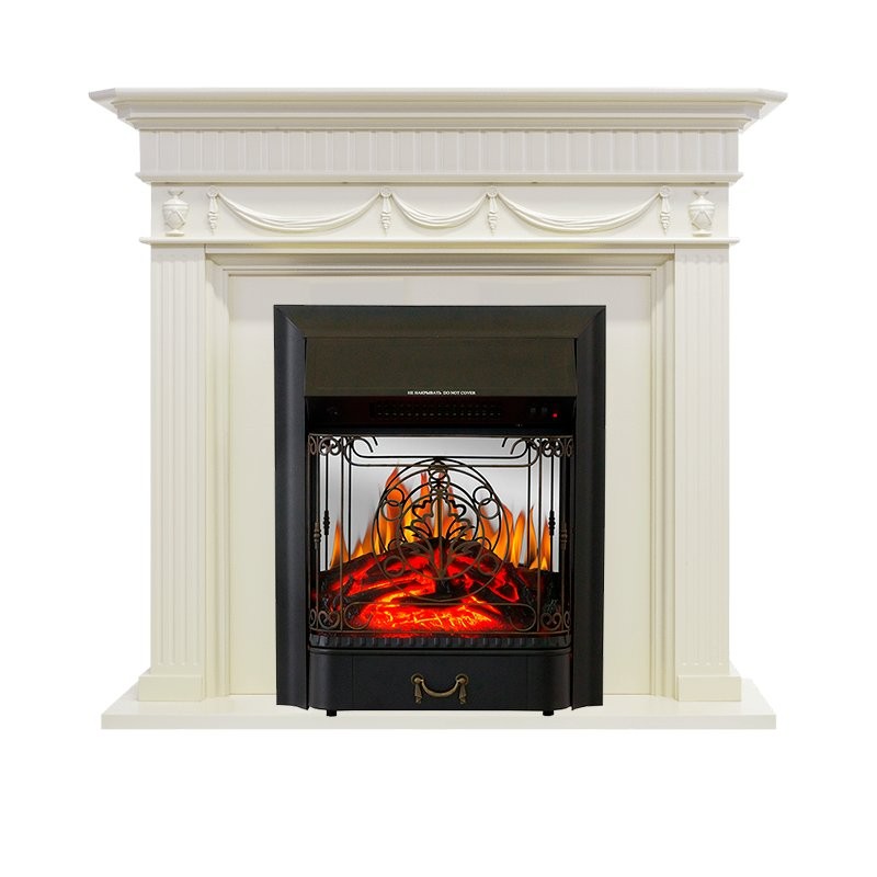 Каминокомплект Royal Flame Corfu - Слоновая кость с очагом Majestic FX M Black