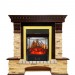 Каминокомплект Royal Flame Pierre Luxe угловой - Темный дуб / Сланец с очагом Majestic FX M Brass