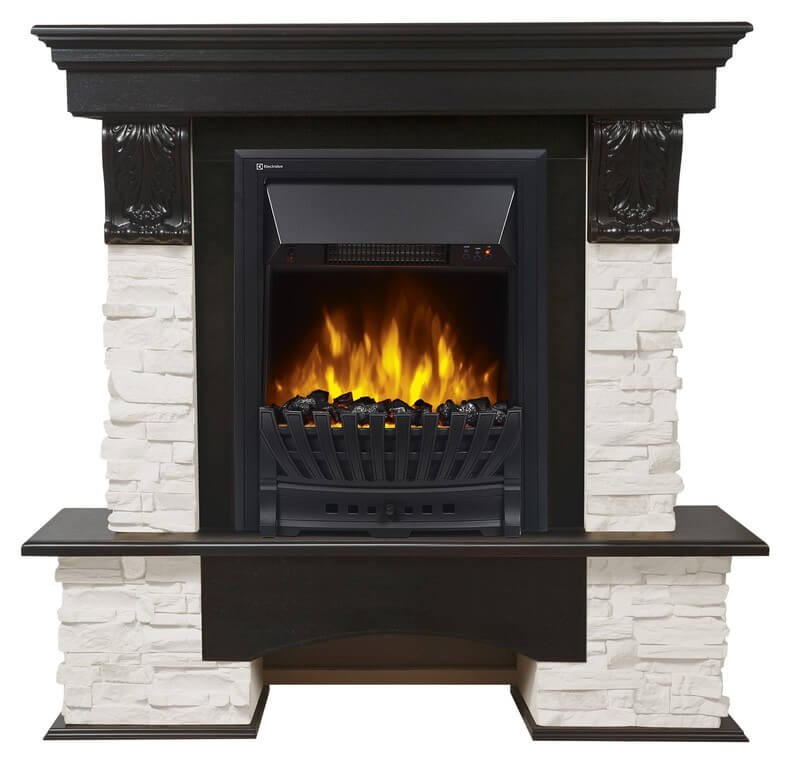 Каминокомплект Electrolux Pietra Classic камень белый/венге с очагом EFP/P-1020LS