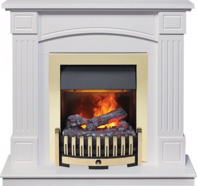 Каминокомплект Dimplex Boston - Белый (Высота 925см) с очагом Danville Brass FB2