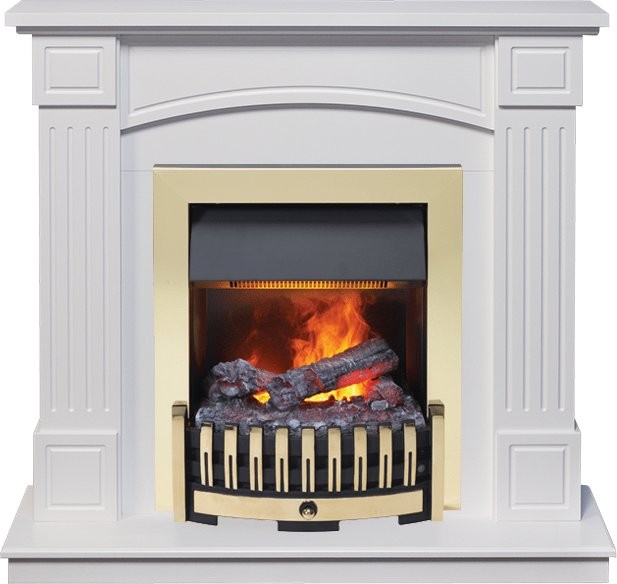 Каминокомплект Dimplex Boston - Белый (Высота 925см) с очагом Danville Brass FB2