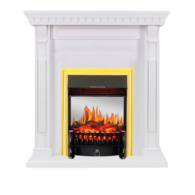 Каминокомплект Royal Flame Orlean - Белый с очагом Fobos FX M Brass
