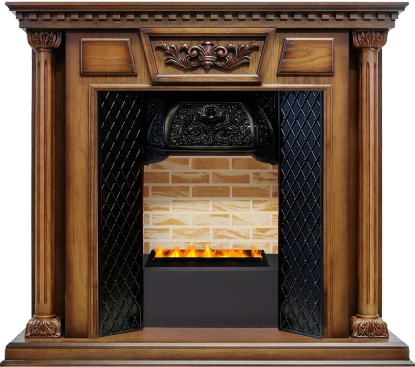 Каминокомплект Dimplex Olympia - Дуб антик / Кирпич с очагом Cassette 400 LNH-INT PS (без дров)