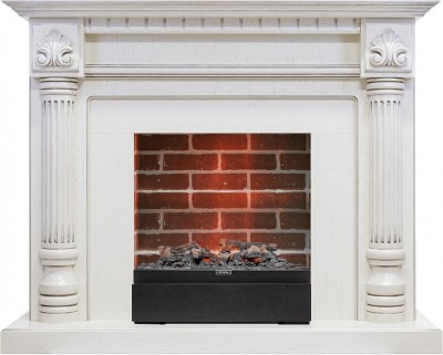 Каминокомплект Dimplex Edinburg - Слоновая кость / Кирпич с очагом Juneau